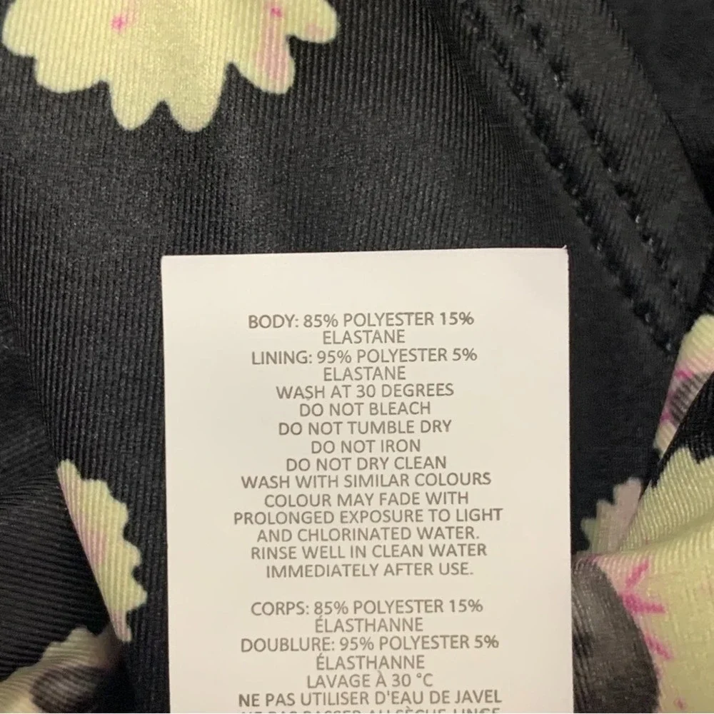 NWT Nasty Gal Recycled Daisy Print Tie Front High Thigh Swimsuit Size US 6 - Picture 8 of 10